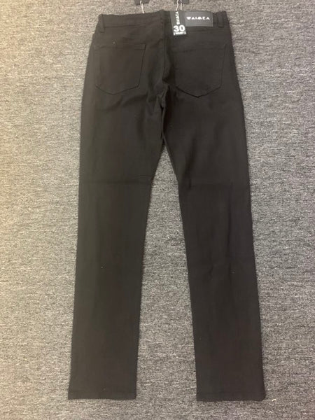 Men Solid Black Stretchy Pants