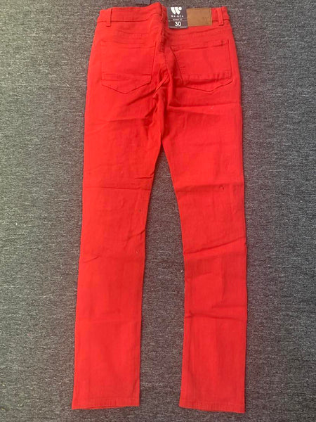 Men Red Biker Style Pants