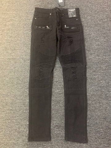 Men Jet Black 2 zipper style Pants