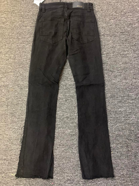 Men Jet Black Metro Stacked Jeans