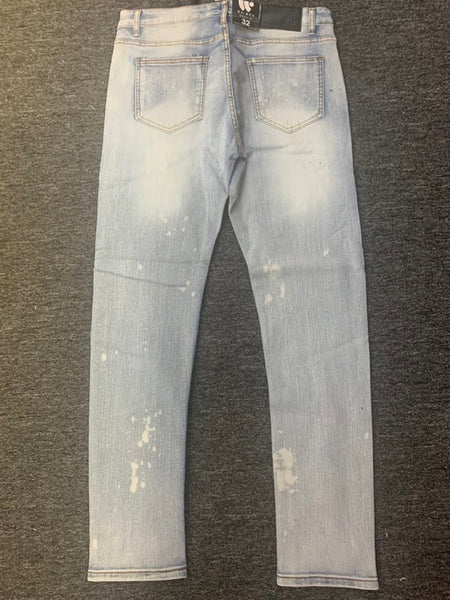 Men wild rust Bleach wash jeans