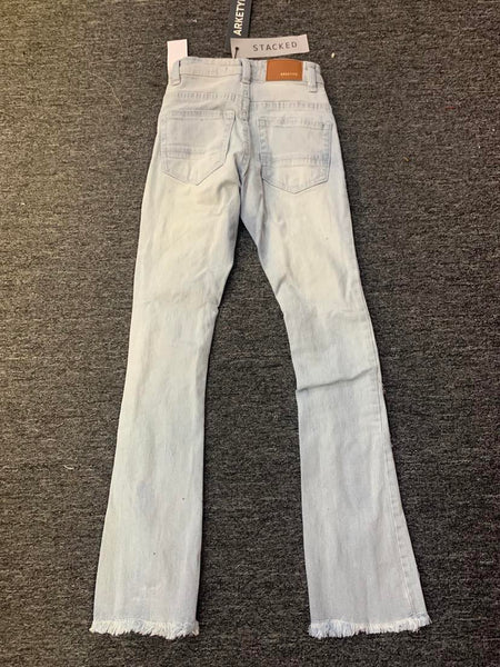 Men Ice Blue Metro Stacked Jeans