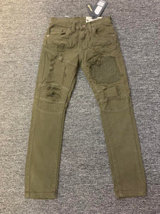 Kids Olive Motocross Twill Pants