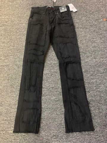 Kids Jet Black Metro Stacked Jeans