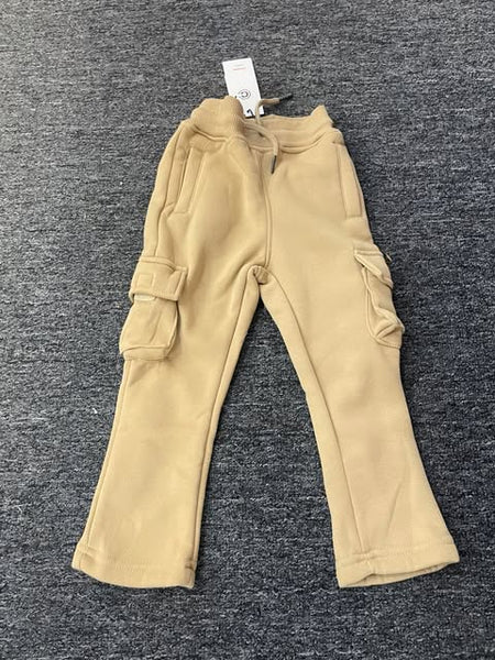 LITTLE KID'S & KIDS KHAKI CARGO SWEAT STACK PANTS