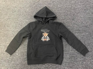 LITTLE KID'S BLACK / GREEN TEDDY BEAR HOODIE