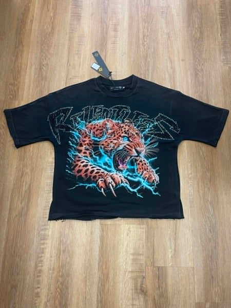 MEN BACK RELENTLESS RHINESTONE FRENCH TERRY CROP TEE