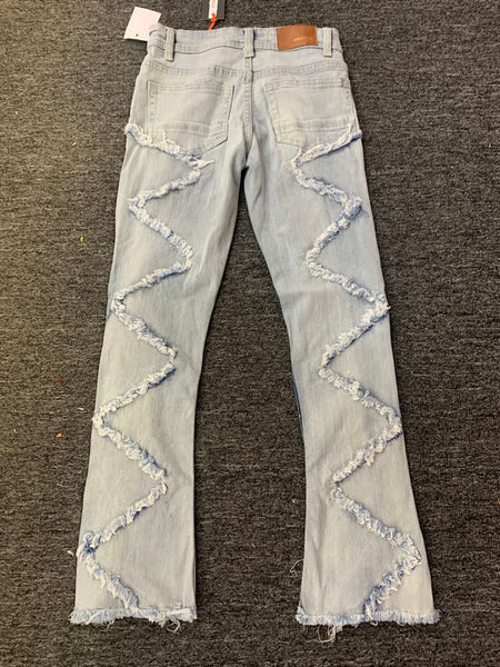 Kids LT Blue Rush Hour Stacked Jeans