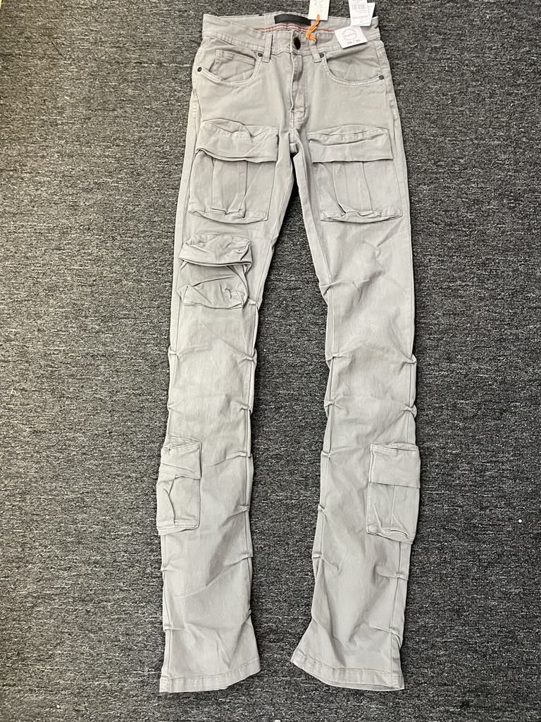 Men Lt. Grey Timeless Stacked Cargo Jeans