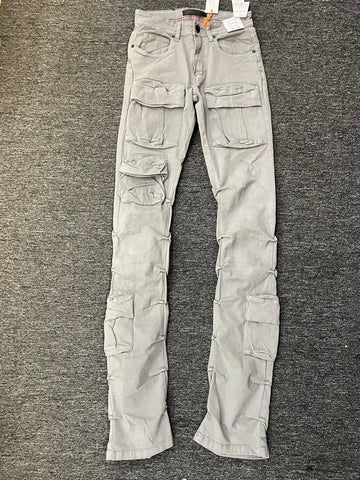 Men Lt. Grey Timeless Stacked Cargo Jeans