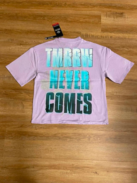 MEN PURPLE FUTURE RHINESTON DIGITAL PRINT CROP TEE
