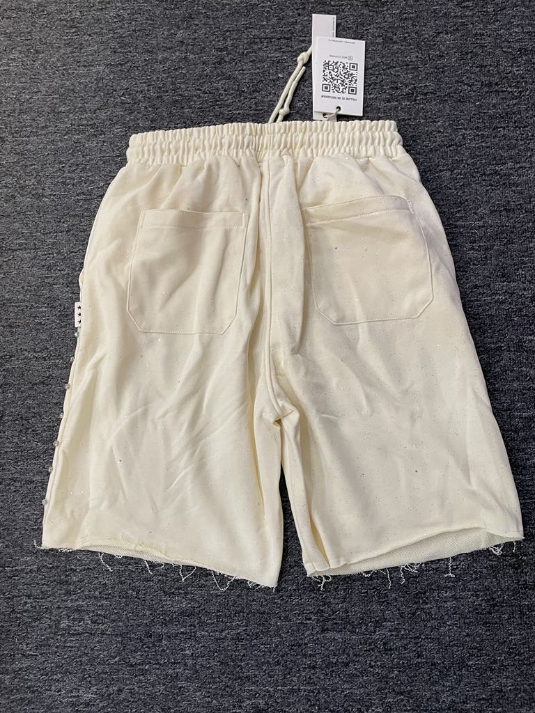 MEN OFF WHITE F-TERRY CROPPED SHORTS