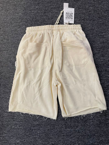 MEN OFF WHITE F-TERRY CROPPED SHORTS