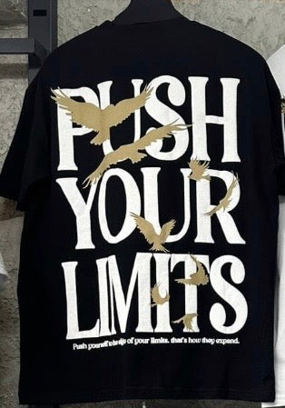 MEN BLACK PUSH YOUR LIMITS TEE