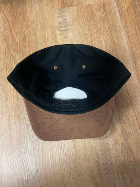 UNISEX BLACK/ BROWN METAL PERAL DRAGAN LOGO RHINESTONE SNAPBACK