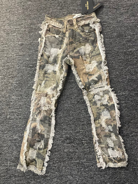 LITTLE KID'S & KID'S NATURAL CAMO STACKED NO END DENIM JEAN