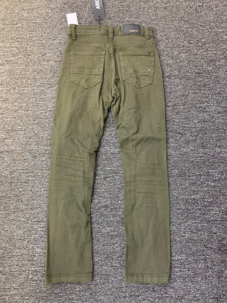 Kids Olive Twill Ripped Pants