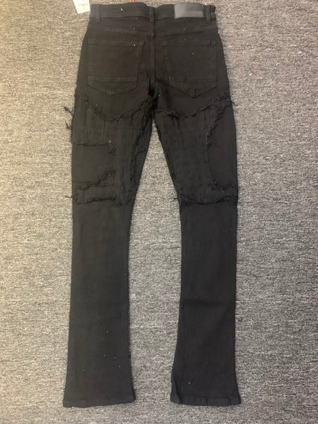 Men Jet Black Soho Stacked Jeans