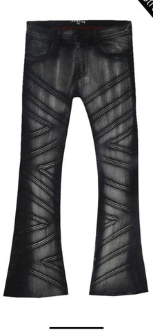 Kid's Black Charlie Stacked Jeans