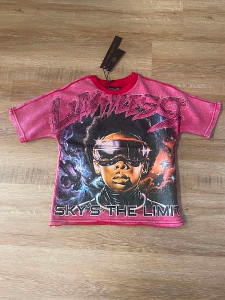 BOYS REDISH SKYS THE LIMIT RHINESTONE CROP TEE