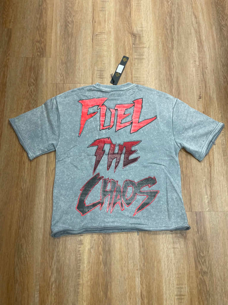 MEN COLD BLOODED LT. BLUE WASHED FRENCH TERRY CROP TEE