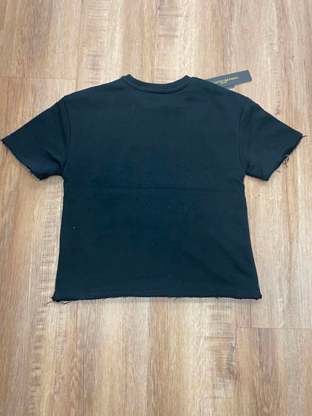 BOYS BLACK SELF MADE RHINESTONE CROP TEE