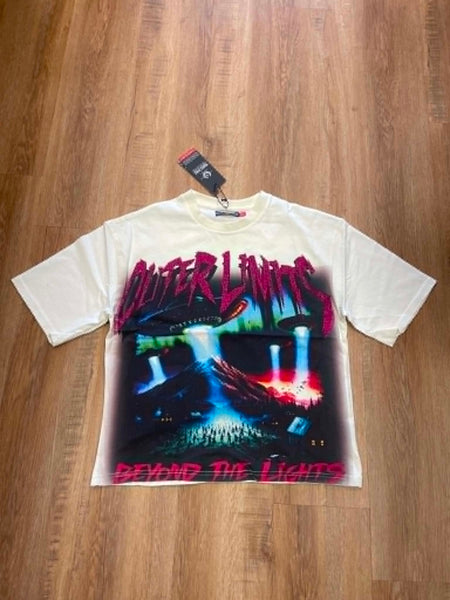 MEN CREAM OUTTER LIMITS RHINESTONE CROP TEE