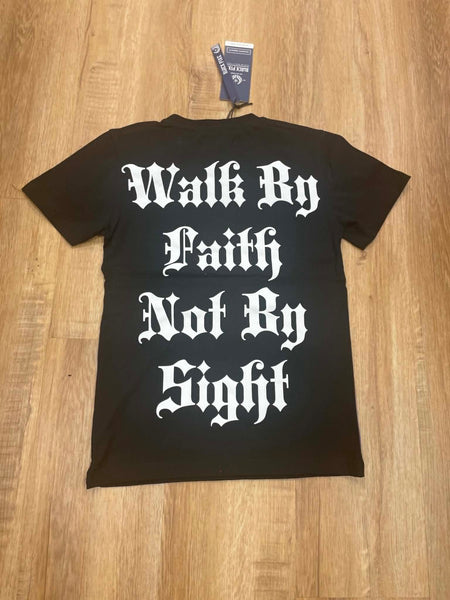 BOYS BLACK WALK BY FAITH NOT BY SIGHT TEE