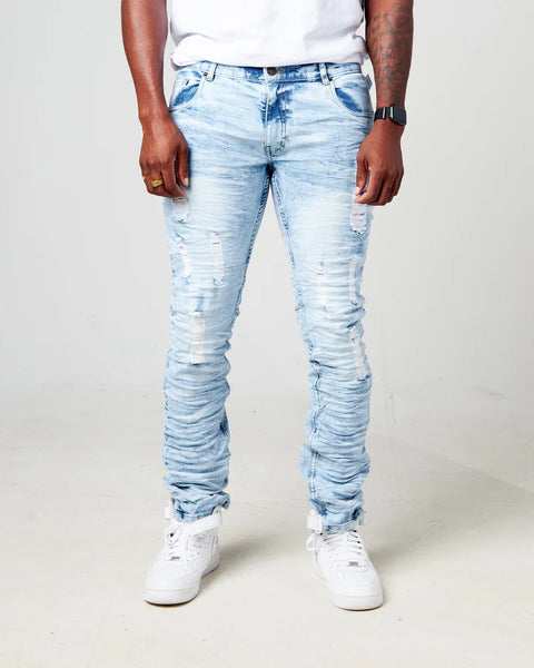 LITTLE KID'S ICE BLUE WILD TIGER DENIM JEANS