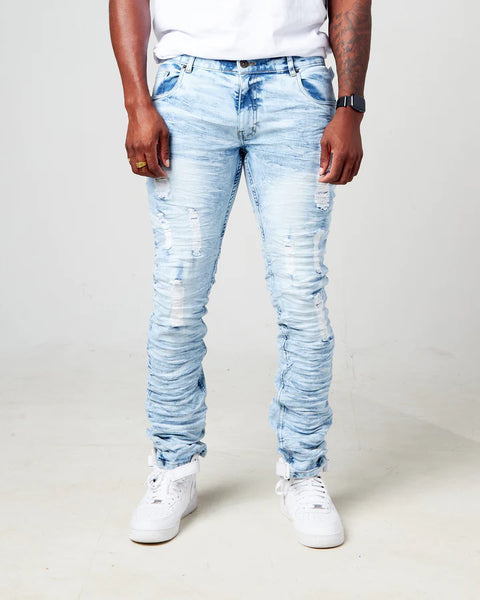 Kid's Ice Blue Wild Tiger Jeans