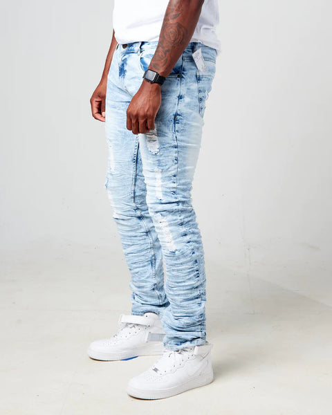 Kid's Ice Blue Wild Tiger Jeans