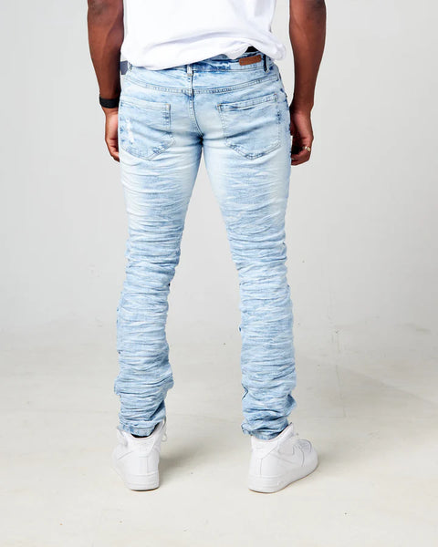 LITTLE KID'S ICE BLUE WILD TIGER DENIM JEANS