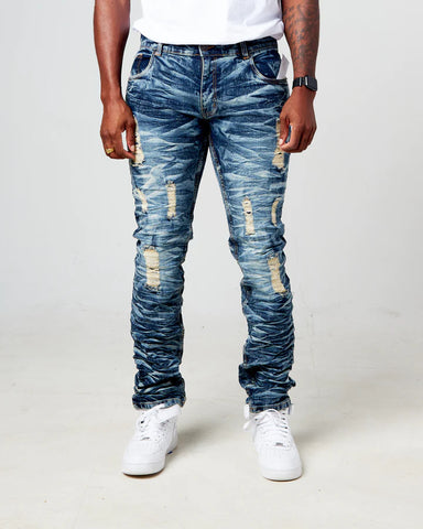 Kid's S Blue Wild Tiger Jeans