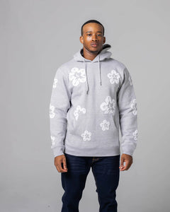 KID'S GREY FLOWER FLEECE PULLOVER