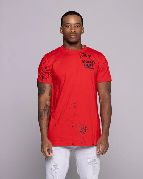 Kid's Red/ Black Painted Money Dept Tee