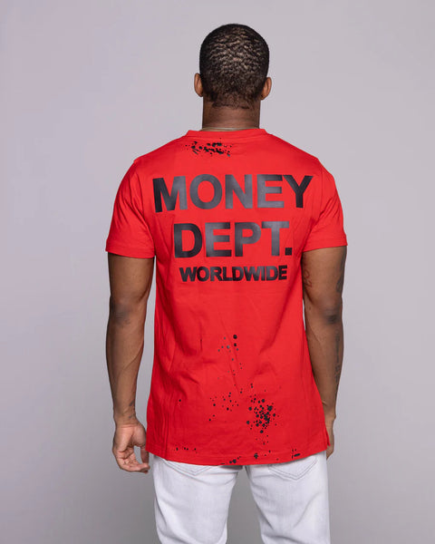 Kid's Red/ Black Painted Money Dept Tee