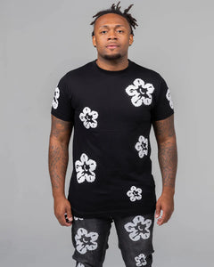 BIG MEN'S FLOWER S/SLV TEE