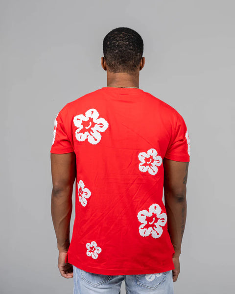 Little KID'S & KID'S RED FLOWER S/SLV TEE