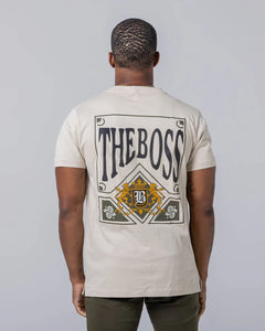 BIG MEN'S STONE/OLIVE BOSS S/SLV TEE