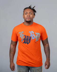 Kid's Orange Denim Logo T-shirt