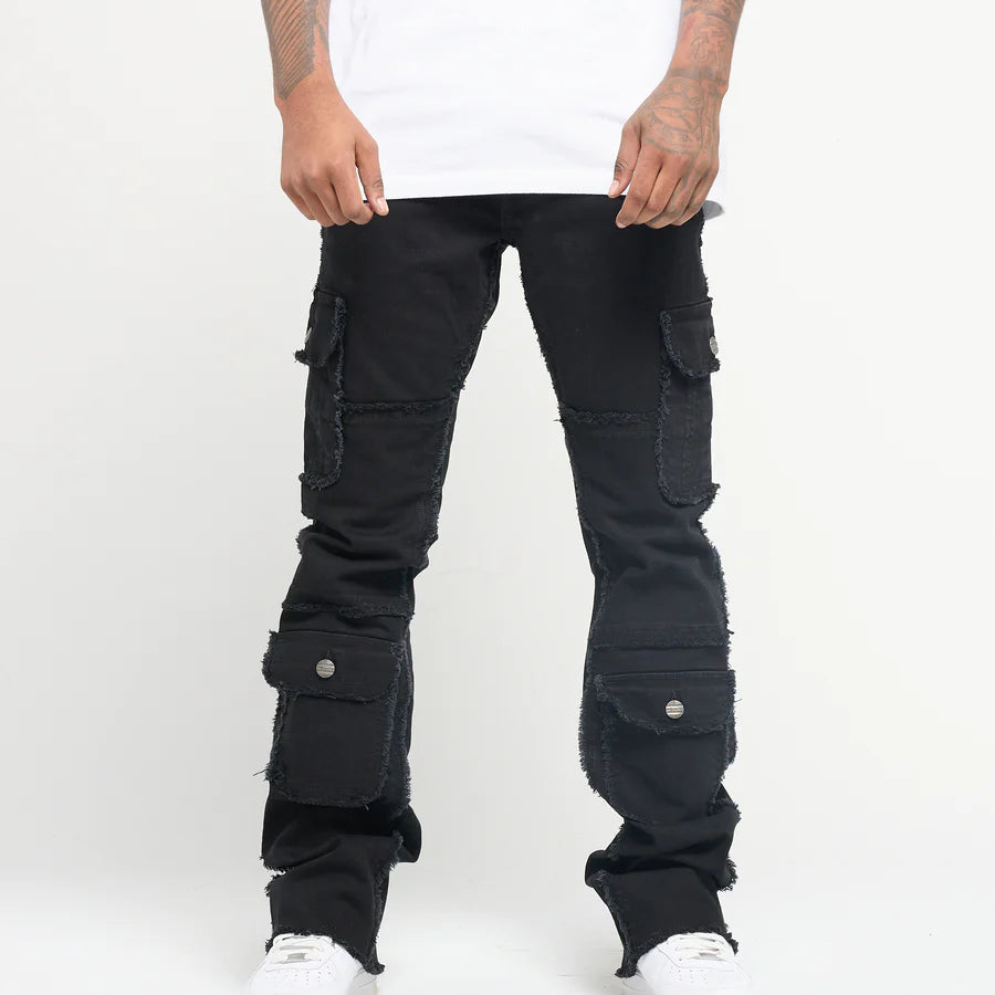 Kid's Black Standard Issue True Stacked Jeans