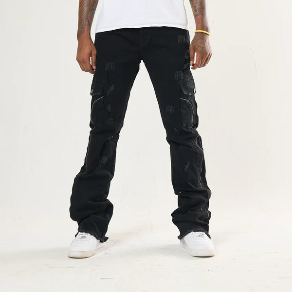 Men's Black Link True Stacked Denim Jean