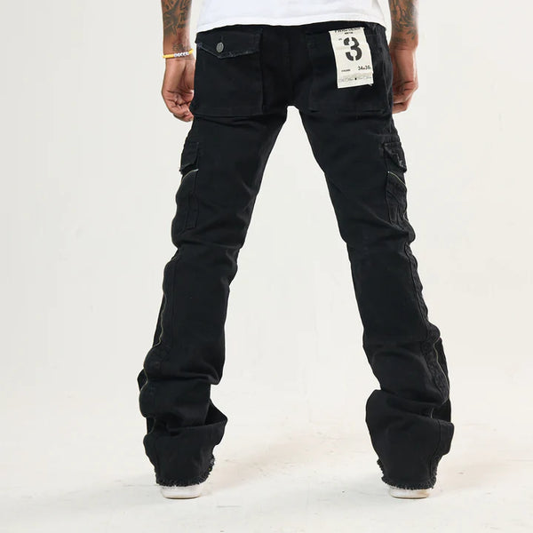 Men's Black Link True Stacked Denim Jean