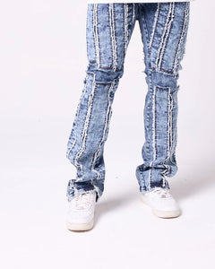 Kid's S. Blue Stacked Panel Denim Jeans