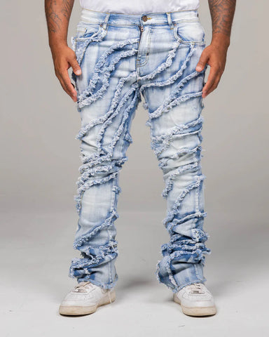 KID'S ICE BLUE STACKED JAGGED DENIM JEAN