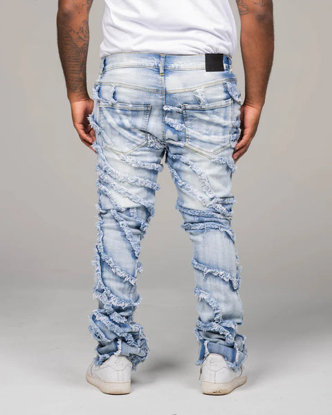 KID'S ICE BLUE STACKED JAGGED DENIM JEAN