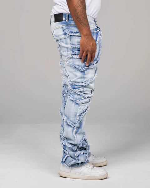 KID'S ICE BLUE STACKED JAGGED DENIM JEAN