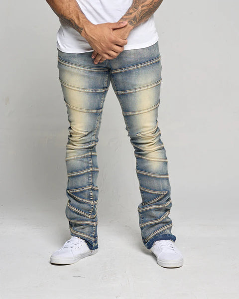 Kid's Lt Tint Zigzag True Stacked Denim Jean