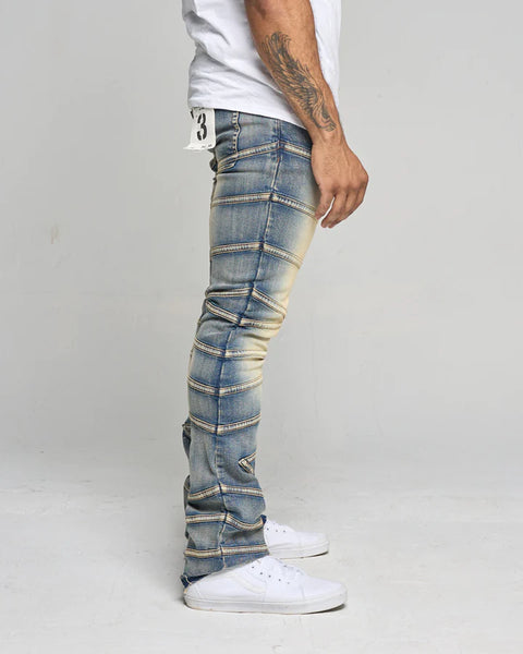 Kid's Lt Tint Zigzag True Stacked Denim Jean