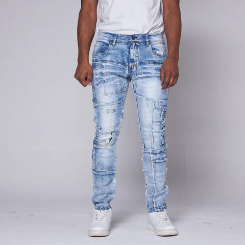 MEN ICE BLUE ULTIMATE CARGO PLUS SIZE DENIM JEANS